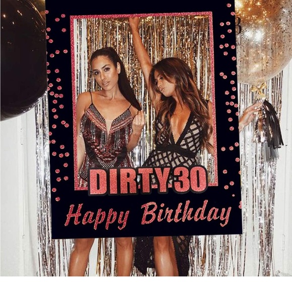 Other - NWT Dirty 30 Happy Birthday Photo Frame Prop - Black & Rose Gold